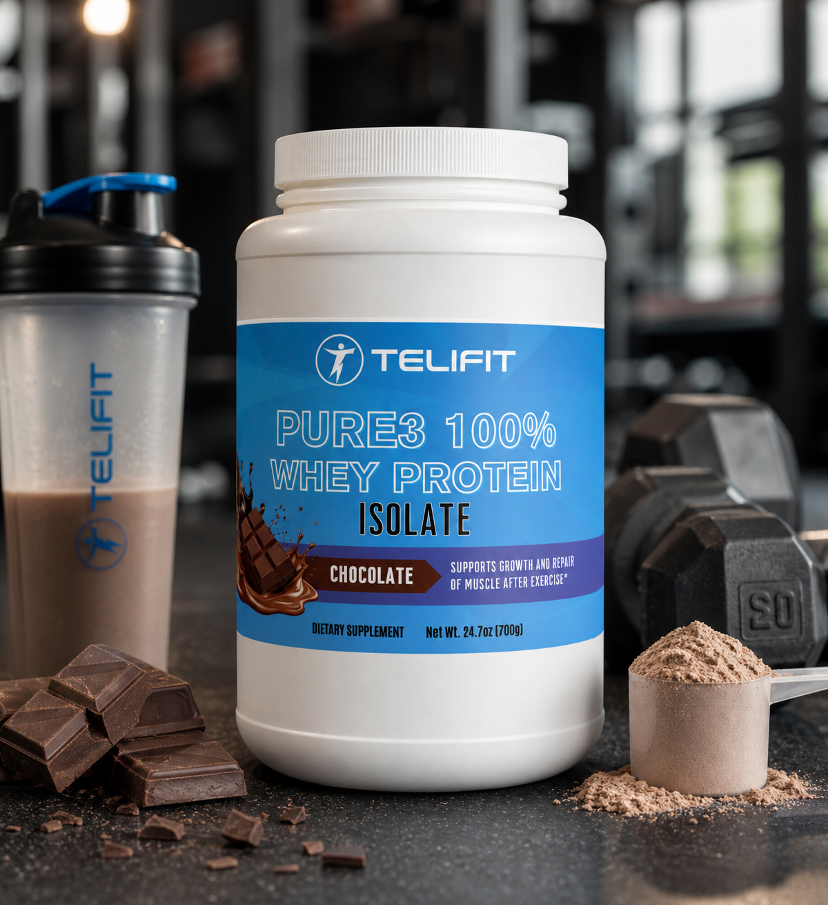 TELIFIT PURE3 100% Whey Protein Isolate – Chocolate